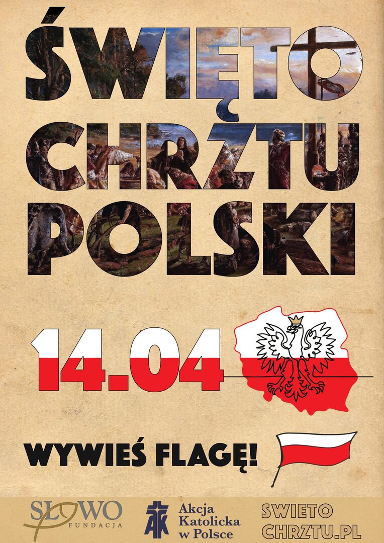 plakat zachecajacy wywieszenie flagi 14 kwietnia
